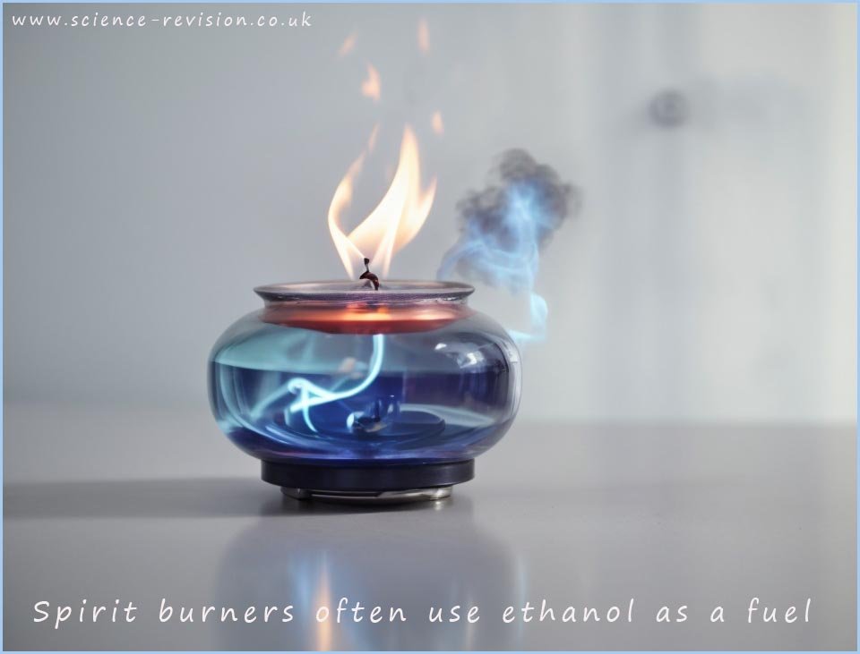 ethanol in spirit burner